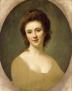 Portrait de Miss Sunning, tête et épaules - Nathaniel Hone