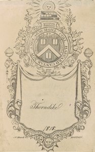 Ex-libris du Harvard College avec le sceau Christo et Ecclesiæ - Nathaniel Hurd