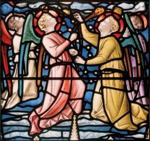Trois Anges encensant, détail de Christ en Majesté - Nathaniel Westlake