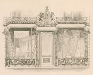 Devanture de magasin pour Messieurs Saunders et Woodley, tapissiers, Regent Street, Londres - Nathaniel Whittock