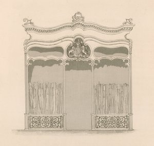 Devanture de magasin dans le style Louis XIV français pour Messieurs Sangster, marchands de parapluies et de cannes, Regent Street, Londres - Nathaniel Whittock