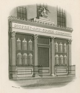 Devanture de la boutique de Godfrey et Cooke, chimistes, Conduit Street, Londres - Nathaniel Whittock