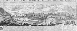 Perspective sud-est de la ville de Bath, 1734