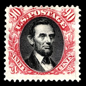 90c Abraham Lincoln réédition unique, 1875