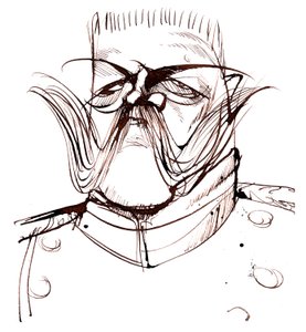 Paul von Hindenburg - Né en Pologne, général et président allemand (1847-1934); caricature - Neale Osborne
