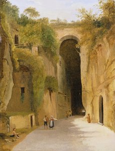 La Crypta Napoletana, sous la colline de Posillipo, Naples, vers 1840