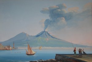 Vue de la baie de Naples avec le mont Vésuve - Neapolitan School