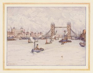 La Tour et le Tower Bridge - Nelson Dawson