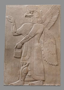 Panneau de Relief de Figure Surnaturelle à Tête d