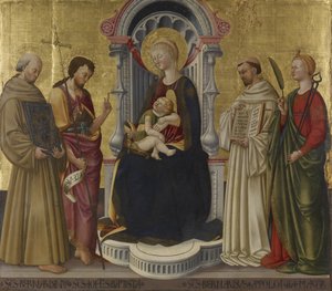 Vierge et Enfant en majesté avec quatre Saints, c.1450
