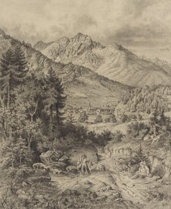 Paysage alpin avec personnages - Leopold Blonder