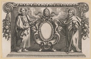 Vignette pour un livre dédié au Pape Urbain VII - Netherlandish 17th Century after Sir Peter Paul Rubens