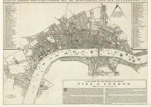 Un vrai portrait avec une brève description de ce déplorable incendie de Londres, survenu le 12 - Netherlandish School