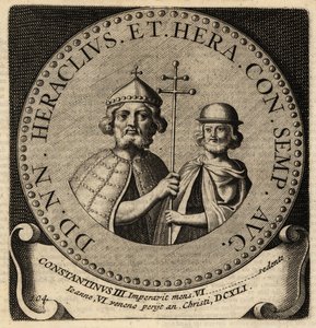 Empereurs byzantins Héraclius et Constantin III