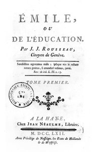 Frontispice pour Émile de Jean-Jacques Rousseau, 1762