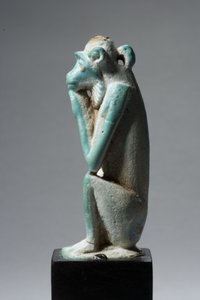 Amulette de singe, 18e-19e Dynastie, 1540-1186 av. J.-C. (faïence)
