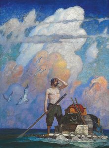 Pour un mile, ou à peu près, mon radeau allait très bien - Newell Convers Wyeth