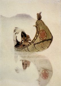 Frontispice de The Song of Hiawatha par Henry Wadsworth Longfellow (1807-82), pub. par George G. Harrap und Company Ltd., 1911