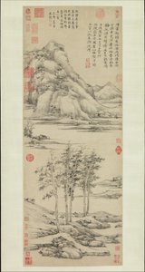 Bois et vallées du mont Yu, daté 1372 - Ni Zan