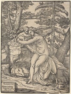 Vénus et Cupidon - Niccolò Boldrini after Titian