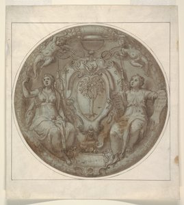 Conception pour un tondo avec les armes du cardinal Giulio della Rovere - Niccolò Martinelli, called il Trometta