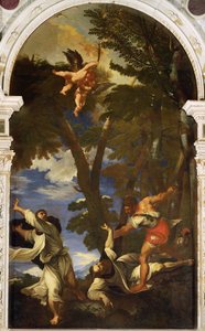 Saint Pierre Martyr poignardé par des assassins à gages (copie de la peinture de Titien perdue dans l