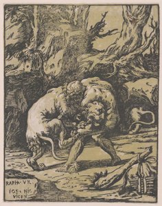 Hercule et le lion de Némée - Niccolo Vicentino