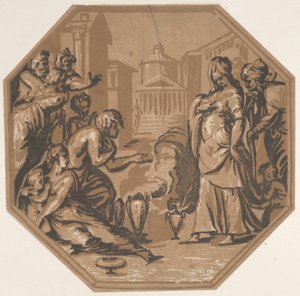 Personnes rendant hommage à la beauté de Psyché, vers 1540-50 - Niccolo Vicentino