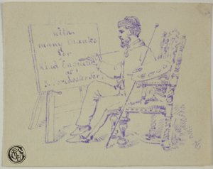 Artiste assis à son chevalet - Nicholas Chevalier