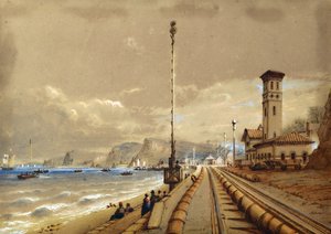 Chemin de fer atmosphérique à Dawlish, c.1850 - Nicholas Condy