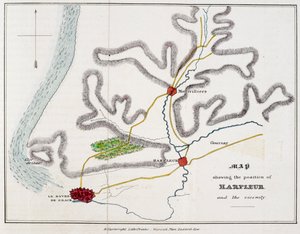 Carte montrant la position de Harfleur et les environs, illustration de 
