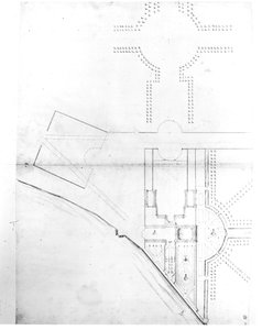 Plan du site du projet I, Hampton Court, 1689 - Nicholas Hawksmoor