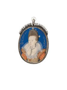 Une dame en robe dorée avec col haut, 1605 - Nicholas Hilliard