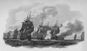 Engagement au large de la Dominique, vers 1782 - Nicholas Pocock