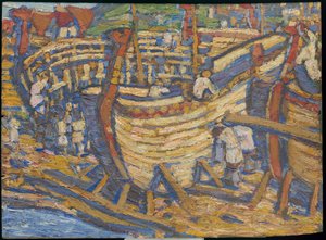 Construction des navires. Esquisse pour la peinture du même titre, 1903