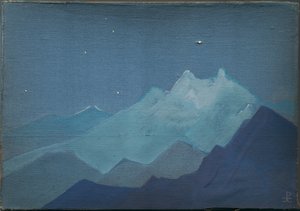 Himalayas, montagnes au clair de lune, esquisse, 1933