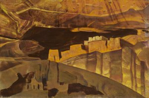 Ruines de la Maison Blanche dans le Canyon De Chelly, 1921 - Nicholas Roerich