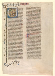 Initiale V du commentaire de Néhémie, une des six feuilles illustrées..., vers 1360-1380 - Nicholas of Lyra