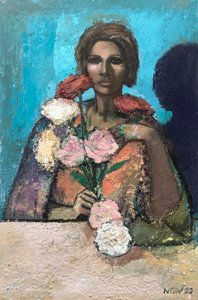 Fleuriste, 2022-23 (huile sur panneau)