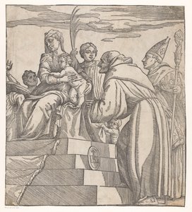Doge Francesco Donato agenouillé devant Marie et le Christ (moitié droite) - Nicolò Boldrini (attributed to)