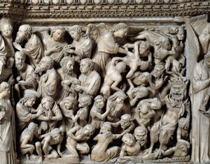 Art gothique : Jugement dernier, Damnés en enfer (détail)