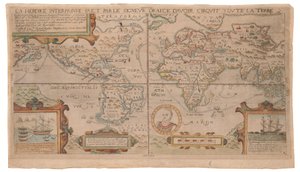 La heroike interprinse faict par le Signeur Draeck d’avoir cirquit toute la terre, possibly Antwerp, c.1590 (hand-coloured engraving) - Nicola Van Sype