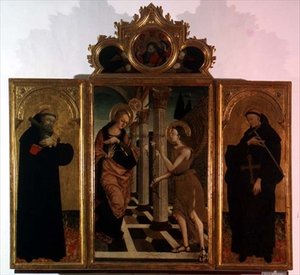 Triptyque : panneau central représentant l