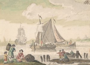 Paysage marin avec six personnages au premier plan, 1733-93 - Nicolaas Aartman