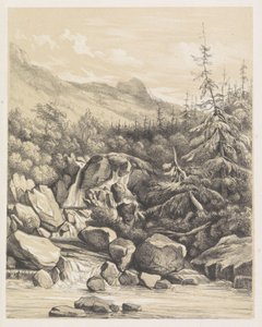 Paysage montagneux avec cascade - Nicolaas Barnouw