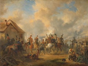 La bataille de Bautersem pendant la campagne des Dix Jours - Nicolaas Pieneman (signed by artist)