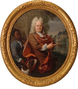François van Bredehoff entouré de son serviteur Tabo Jansz - Nicolaas Verkolje