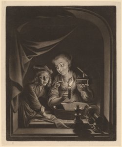 Servante avec une souricière - Nicolaas Verkolje after Gerrit Dou