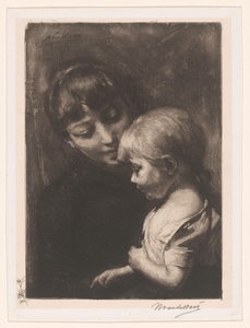 Femme avec enfant - Nicolaas van der Waay (signed by artist)