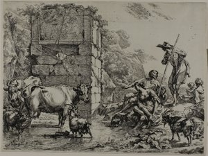 Vache buvant - Nicolaes Berchem